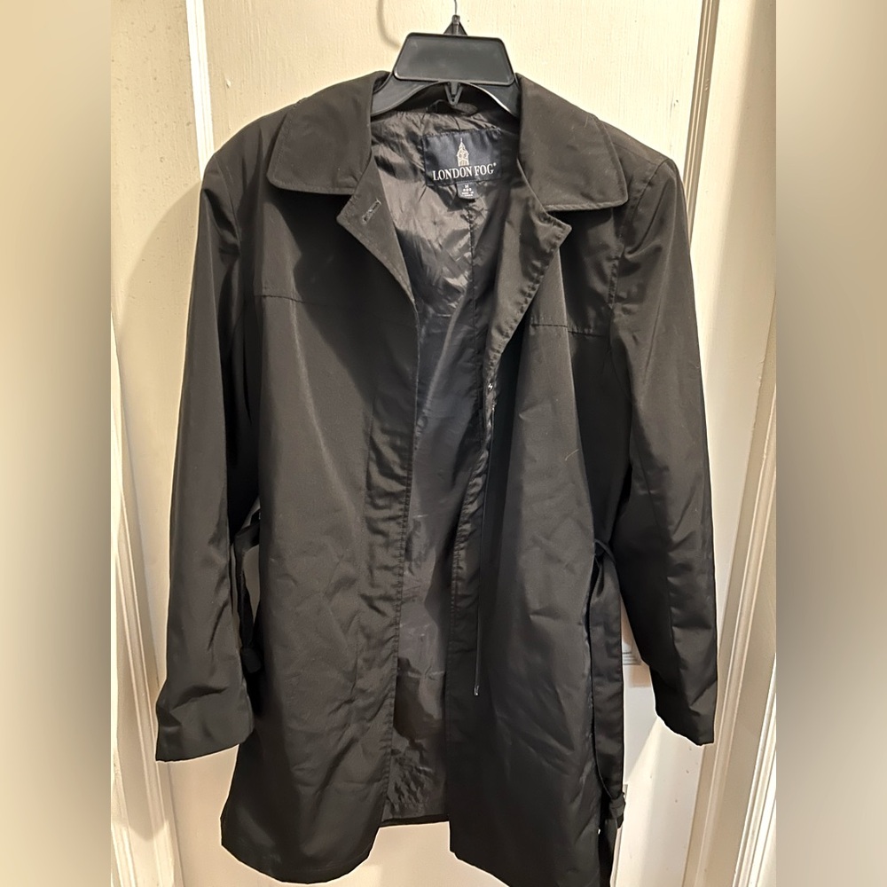 London Fog women’s classic trench coat black medium
